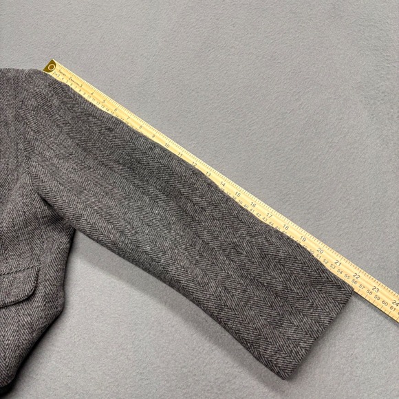 J. Crew NWT Herringbone Cropped Blazer Jacket Heathered Grey Size 12P Career - Picture 8 of 11